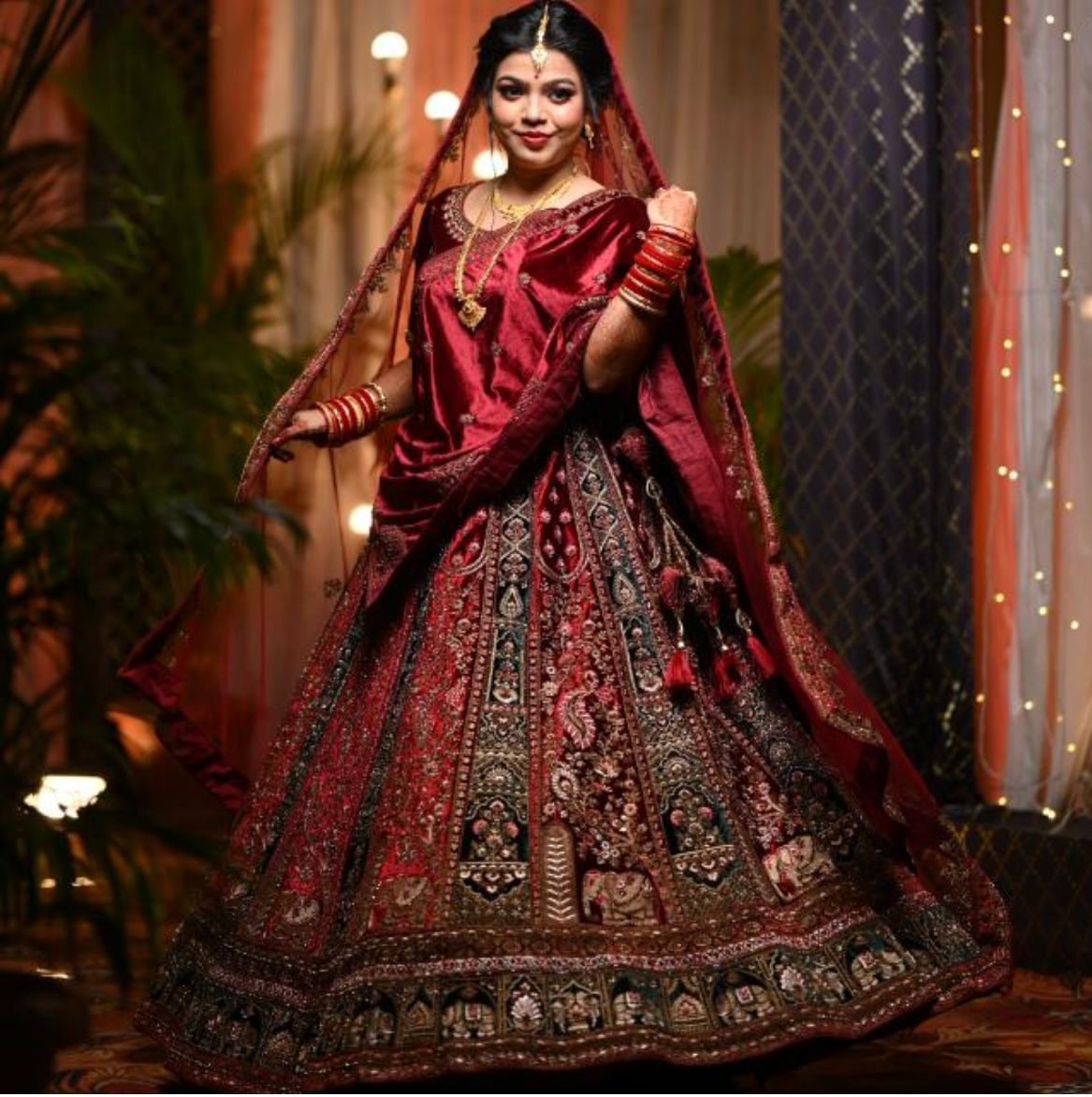 Traditional bridal lehenga look