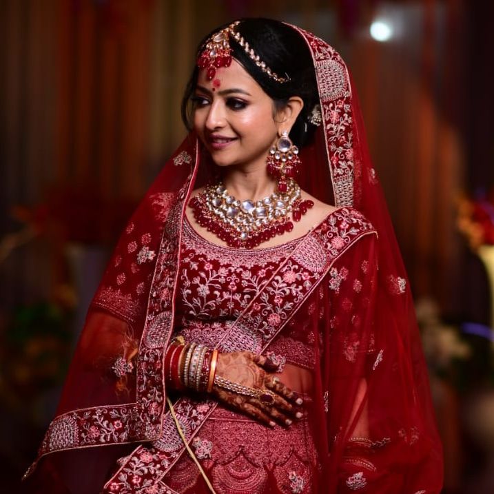 Red bridal saree portrait